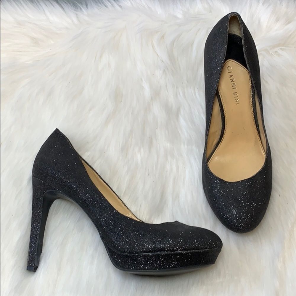 Gianni Bini Black Sparkly Platform Pumps Size 9.5